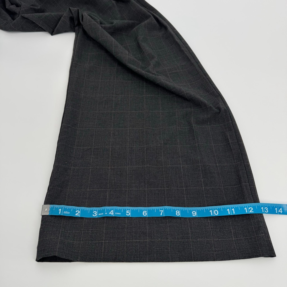 Zara Plaid Wide Leg Pleated Front Pants L Charcoal Gray - Picture 8 of 9